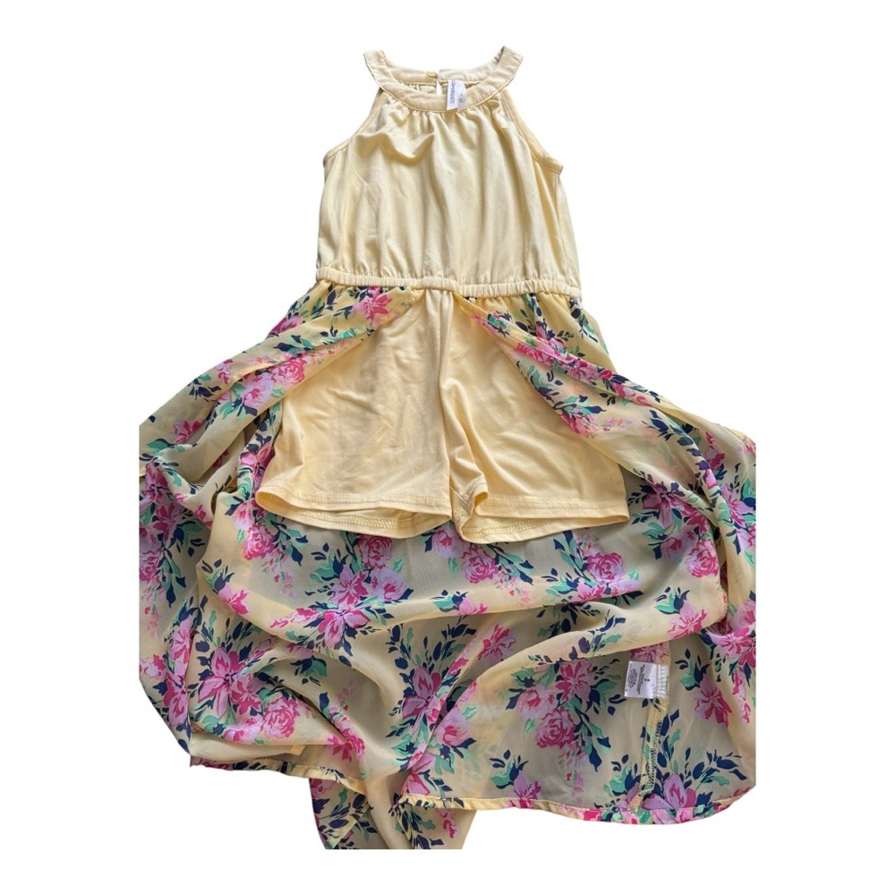 Floral Yellow Dress with Shorts